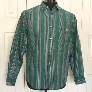 CARLOS SANTANA vintage stonewash striped shirt M